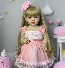 Lovely 22Inch 55Cm Reborn Baby Dolls Full Body Vinyl Girl Reborn Baby Dolls Real