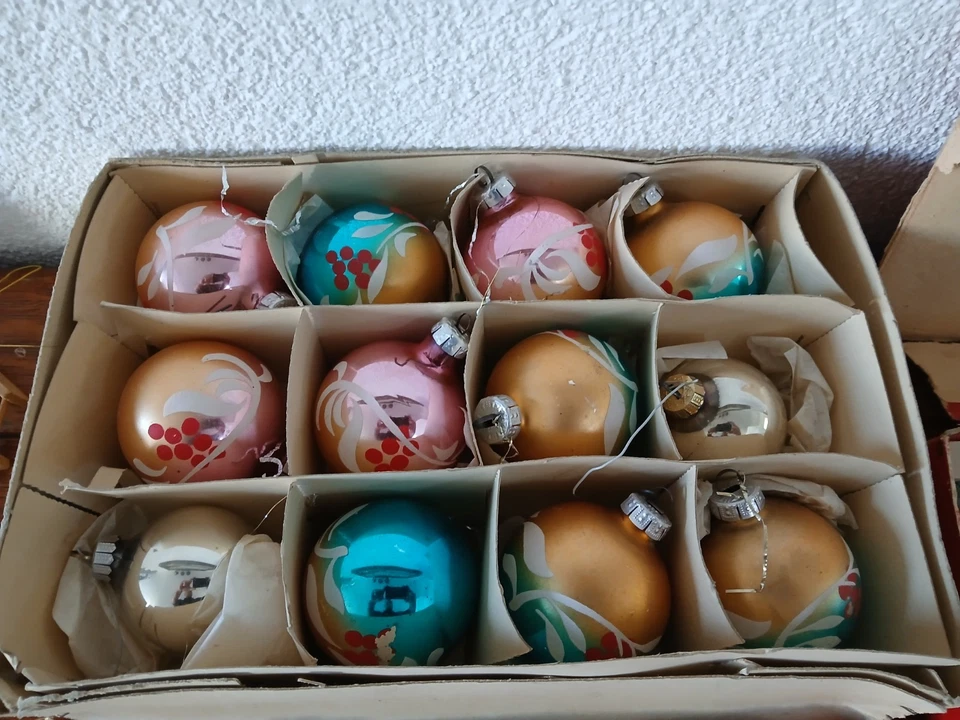 Weihnachten DDR Konvolut Lametta Weihnachtsbaumbehang Figuren Kugeln ... - Bild 4 von 4