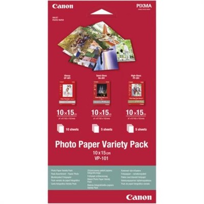 Canon VP-101 Photo Paper Variety Pack 10x15 cm, 1x10 u. 2x5 Blatt