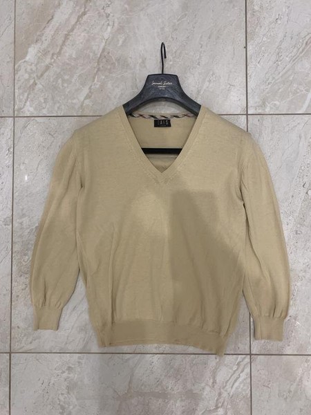 Women DAKS Sweater Beige Cotton 38 / M / 46