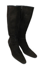 Prada Chaussures Femmes ( Ue ) 37 à Talon Bottes Mollet Fermeture Éclair Daim