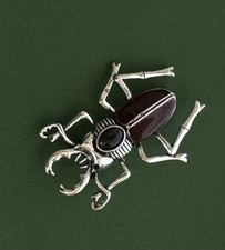 Beetle Insect Brooch enamel on metal