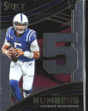 2023 Panini Select Anthony Richardson Numbers #NMB-ARI RC