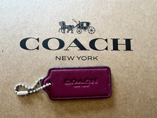 COACH Logo New York Hang Tag Charm Purse with Chain in Smooth Leather 2'' x 1"