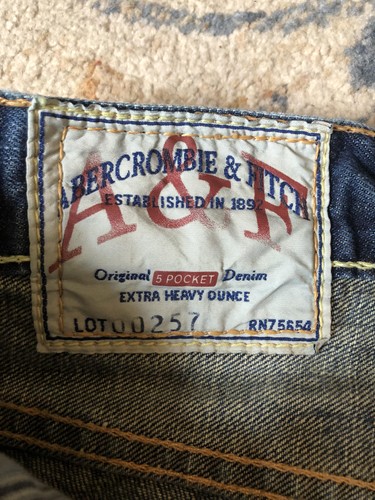 Abercrombie & Fitch Jeans Mens 32x30 Extra Heavy Ounce Distressed Vintage Denim - Picture 5 of 13