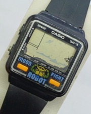 OROLOGIO VINTAGE CASIO GAME GR-3 MOON FIGHT ROBOT JAPAN 1984 PER RICAMBI O RIPARAZIONE