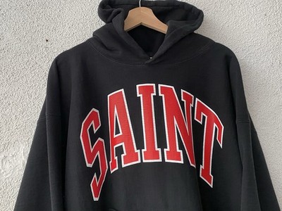 SAINT Mxxxxxx blk AW23 REVERSE WEAVE HOODIE SWEATSHIRT XL Michael