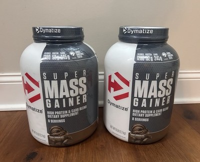 2 Pack Dymatize Super Mass Gainer, Rich Chocolate Protein Powder 6LB Exp 10/2026