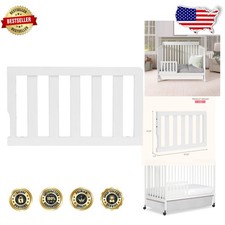 Durable White Toddler Bed Safety Rail - Wood Construction, Smooth Transition