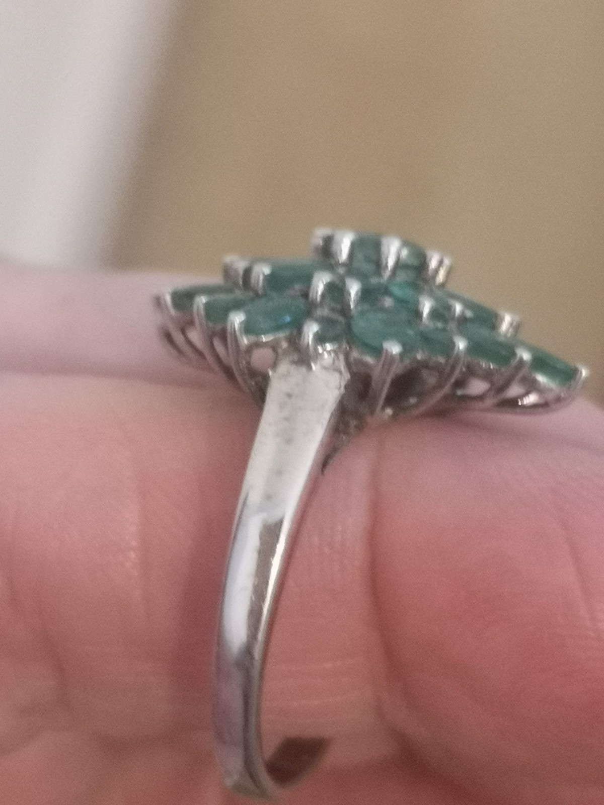 Fabulous Solid Sterling Silver Natural Emerald 3 … - image 5