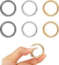 6 Pcs Ring Clip for Purse Strap 1 Inch Trigger Round Snap Buckle Spring O Rings