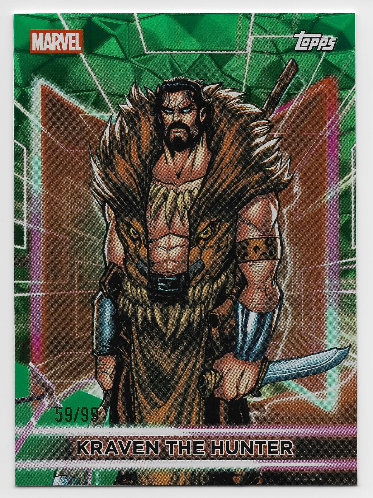 Kraven the Hunter 59/99 Green Diamante NM - 2026 Topps Marvel Neon