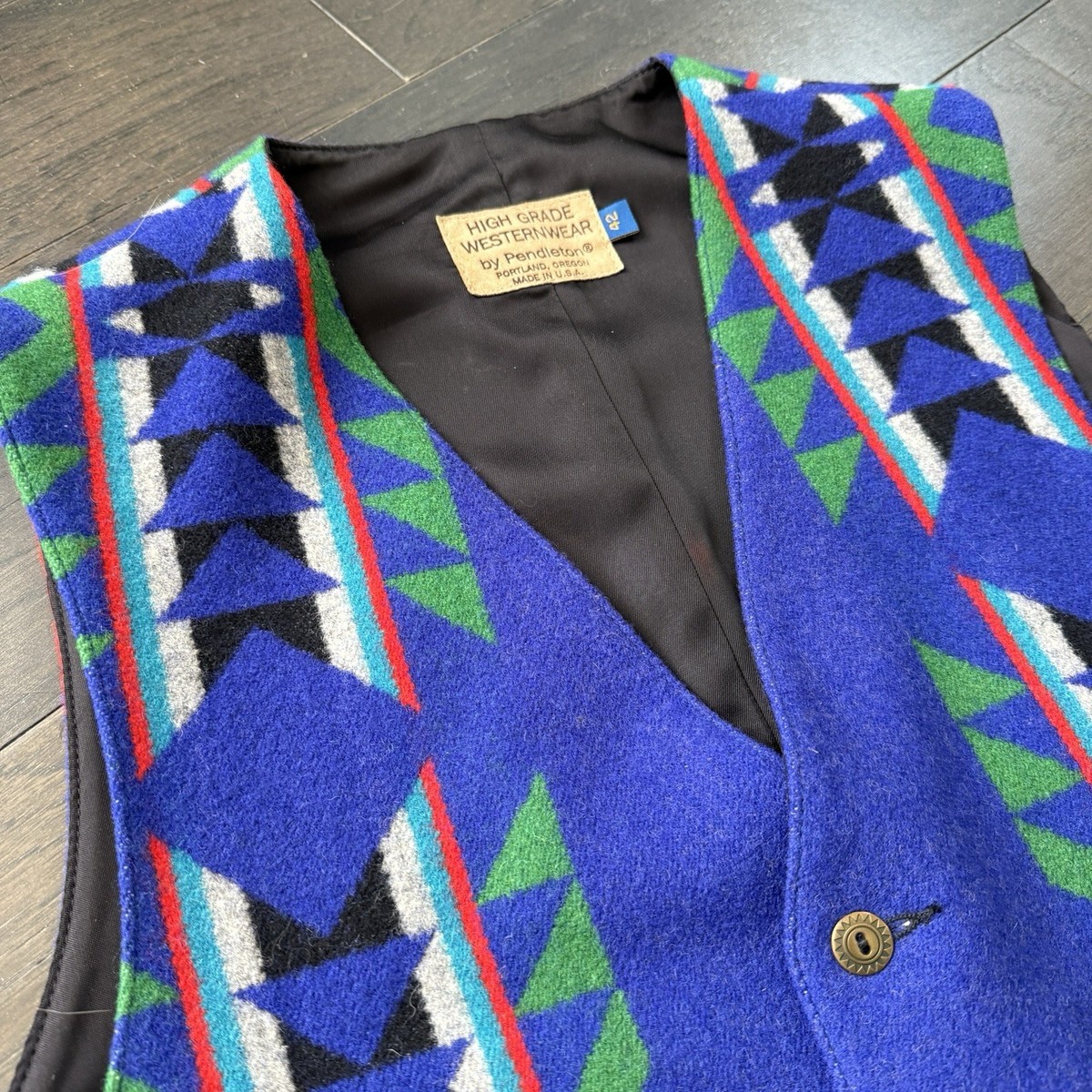 Gilet Femme Pendleton Vintage Laine - Motifs Aztèques Sud-Ouest - Taille M