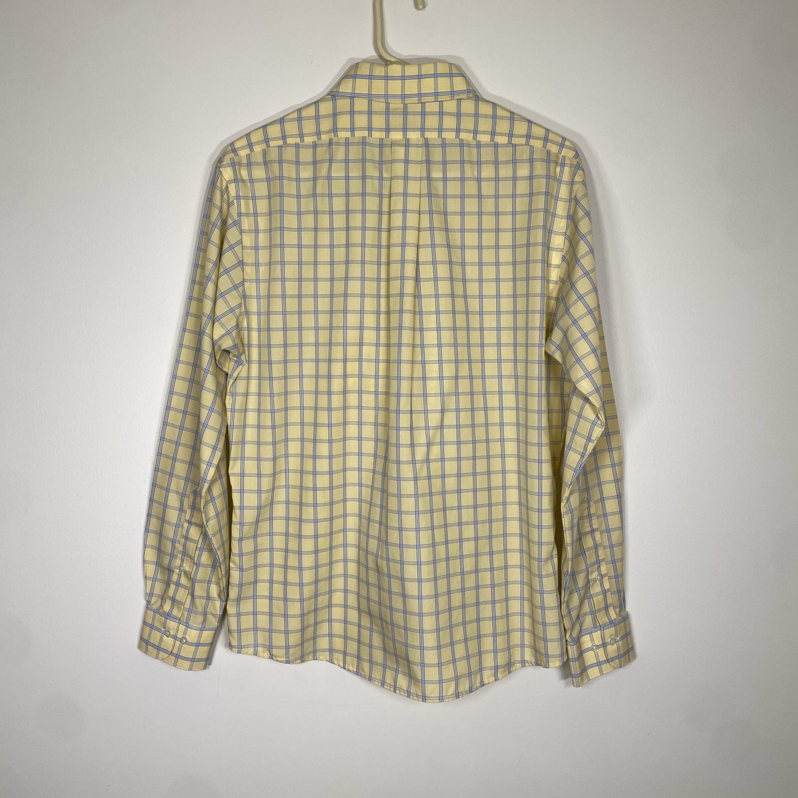 Brooks Brothers 346 16 1/2 - 4/5 Button Down Long Sleeve Yellow Blue Checkered thumbnail 2
