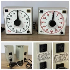 Pair (2) Gralab Darkroom Timers Models 171 (55 Min) & 172 (15 Min) w/Buzzers EUC