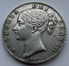 1844 Crown (star Stops) - Victoria British Silver Coin*728