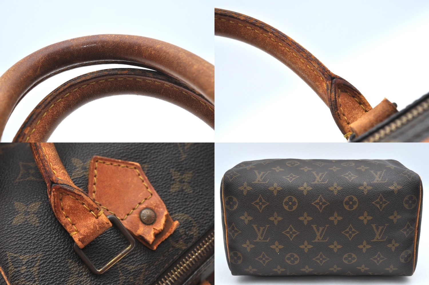 Authentic Louis Vuitton Monogram Speedy 25 Boston Hand Bag M41528 LV Junk 2232N