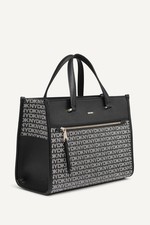 DKNY Medium Black Logo Tote Bag Structured Shopper New with Tags