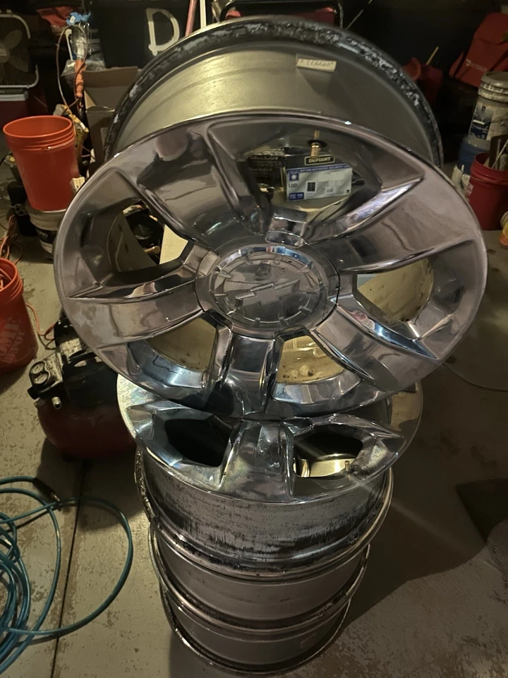 Set If 4 Wheels OEM Off 2018 Silverado LTZ Chrome Please Read Description. - Image 2 of 2