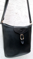LONGCHAMP  Sac à main    cuir bleu nuit authentique   vintage