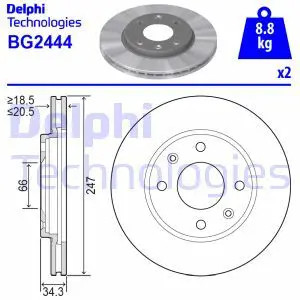 Delphi Disque De Frein Bg2444 - Image 2
