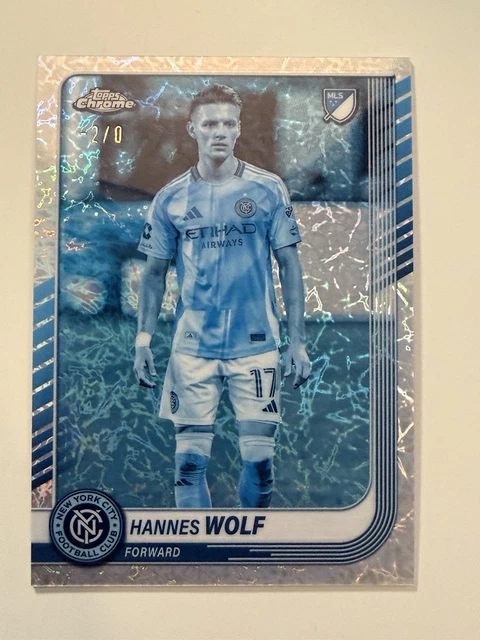 2025 Topps Chrome MLS Frozen Fractor Hannes Wolf NYCFC -2/0 SSP