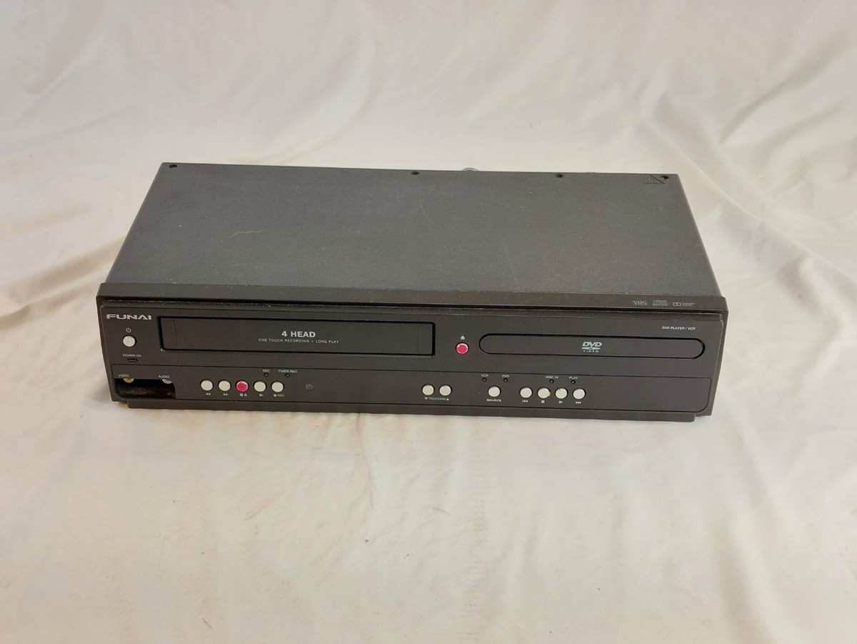Funai DVD Player VCR Combo Black DV220FX4 4-Head VHS Recorder with