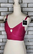 NWT Bali Women's Beautifully You Wireless Keyhole Bra Size Small Berry Stripe