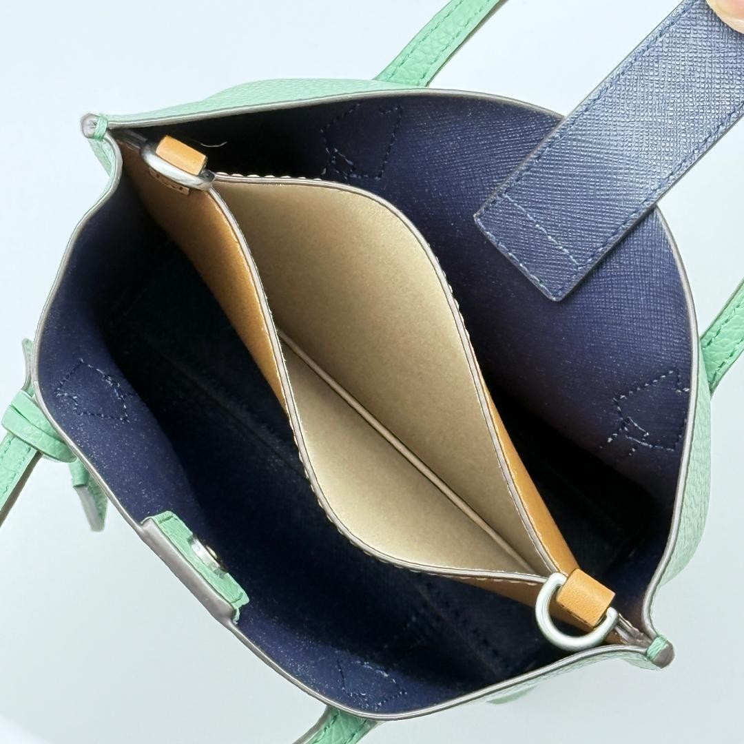 Tory Burch Perry Mini Tote Bag 2-Way Leather Green Women's From Japan thumbnail 12