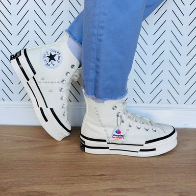  CONVERSE Chuck 70 Plus Hi Gems 9 Women's Platform Shoes Pearls Sneaker A10287C