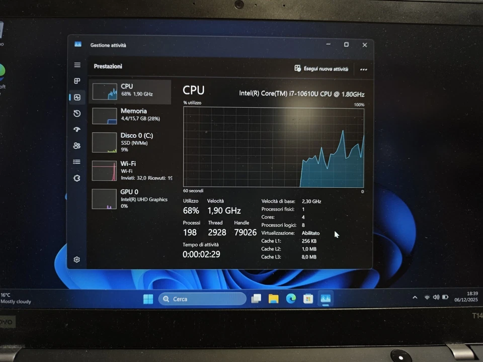 Thinkpad T14s Notebook Windows 11 i7 16gb - Immagine 2 di 4