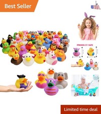 10-Count Assortment Rubber Duck Toy Duckies for Kids, Bath Birthday Gifts Bab...