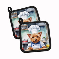 Caroline's Treasures Australian Terrier The Chef Pair of Potholders DAC6194PTHD