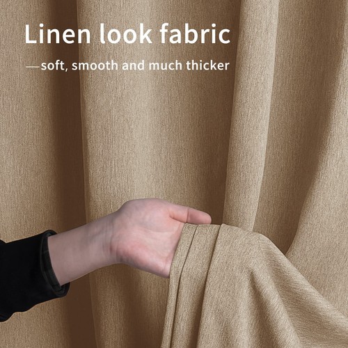 Linen Look Outdoor Curtains Waterproof Windproof Porch Curtains, Soft Thicken... - Picture 5 of 7