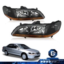Driveforge For 98-02 Honda Accord Black Amber Reflector Headlights Assembly Lr Driveforge For 98-02 Honda Accord Black Amber Reflector Headlights Assembly Lr