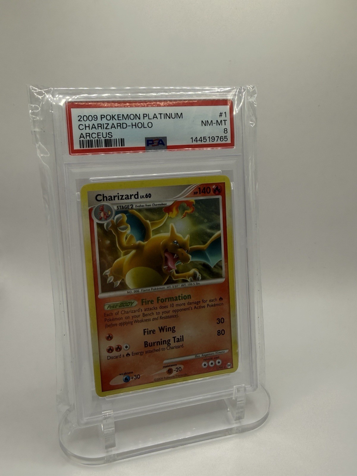2009 Pokemon Platinum Arceus Charizard-Holo #1 card graded PSA 8 Near Mint