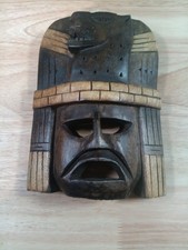 Lightweight Wood Tiki Mask Freestanding No Hanger