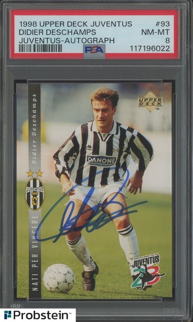 1998 Upper Deck Juventus Soccer #93 Didier Deschamps AUTO PSA 8