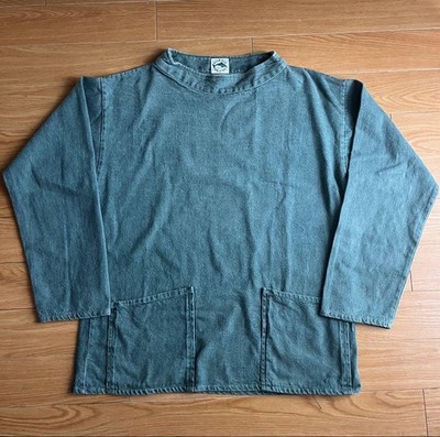 1970s〜1980s VINTAGE FISHERMAN SMOCK Vintage 70-80s French Blue Cotton Deadstock Fisherman Smock