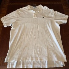 Polo Ralph Lauren Classic White Polo Shirt Men's XL Embroidered Pony USA Made