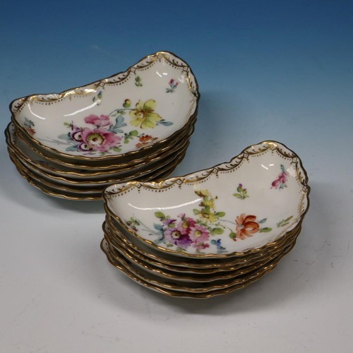 R B Haviland Limoges - Floral Flowers - 12 Bone Dishes - 6 by 3½ inches - Picture 2 of 6