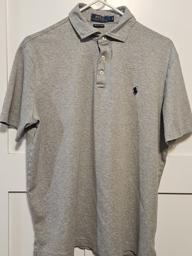 Polo Ralph Lauren Men’s Gray Short Sleeve Polo Shirt Soft Size L Pima Cotton - Picture 9 of 12