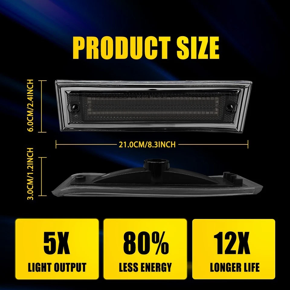 Para Chevrolet R10 R20 R30 LED Guardabarros Delantero Lateral Marcador Luz Lámpara Ámbar Ahumado Foto 3 de 4