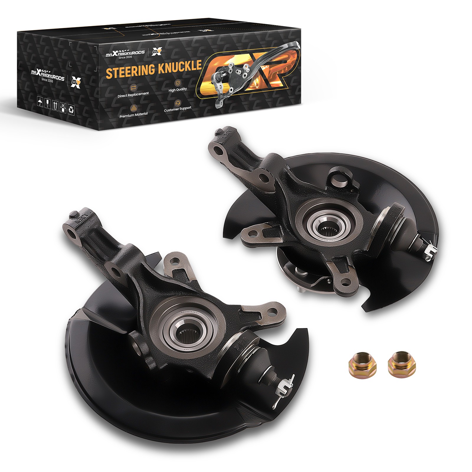 Pair Front Wheel Hub & Bearing Knuckle Assembly For Honda Civic  2003-2004 2005