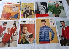 8 ORIGINAL KNITTING PATTERNS FOR ADULTS - VINTAGE PIECES - GREAT PROJECTS WINTER
