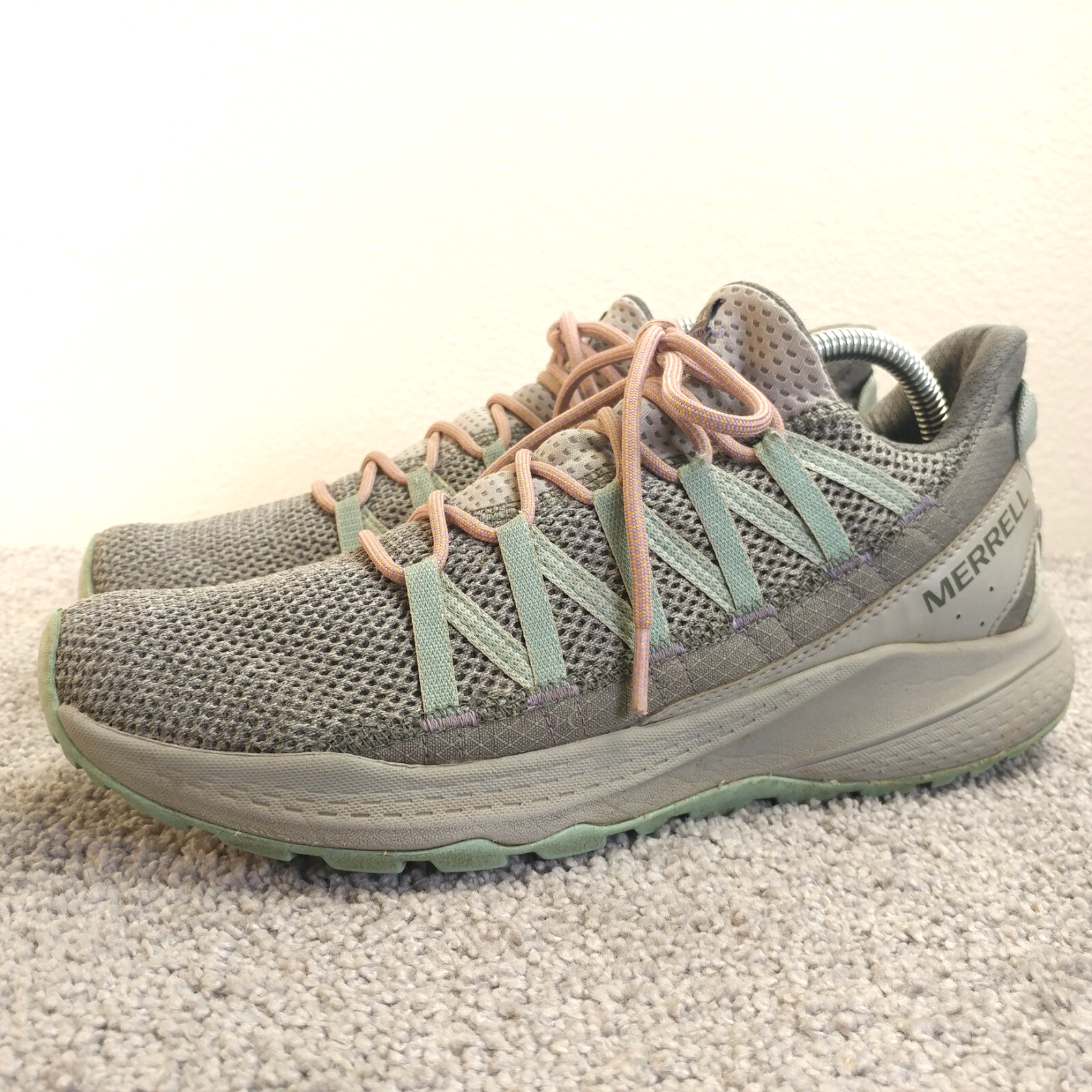Scarpe Merrell Bravada Edge da donna taglia 11 J135588 grigie sneakers da trekking stringate