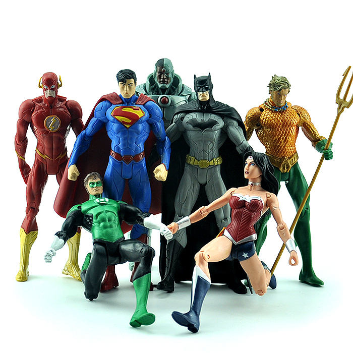 7pcs DC Universe Justice League Aquaman Batman Superman Flash