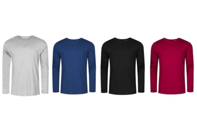 X.O by Promodoro Longsleeve Herren Langarmshirt Rundhals XS S M L XL XXL 3XL