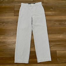 Polo Ralph Lauren Boys 14 Blue/White Pinstripe Seersucker Dress Pants Cotton