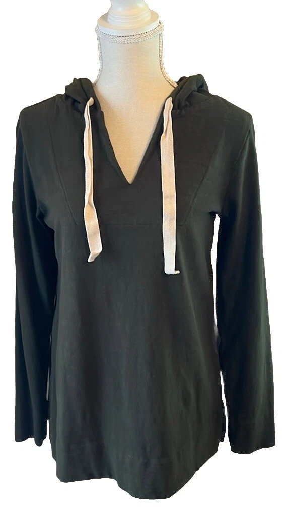 Loft Long Sleeve Green V Neck Pullover w Hood Size S